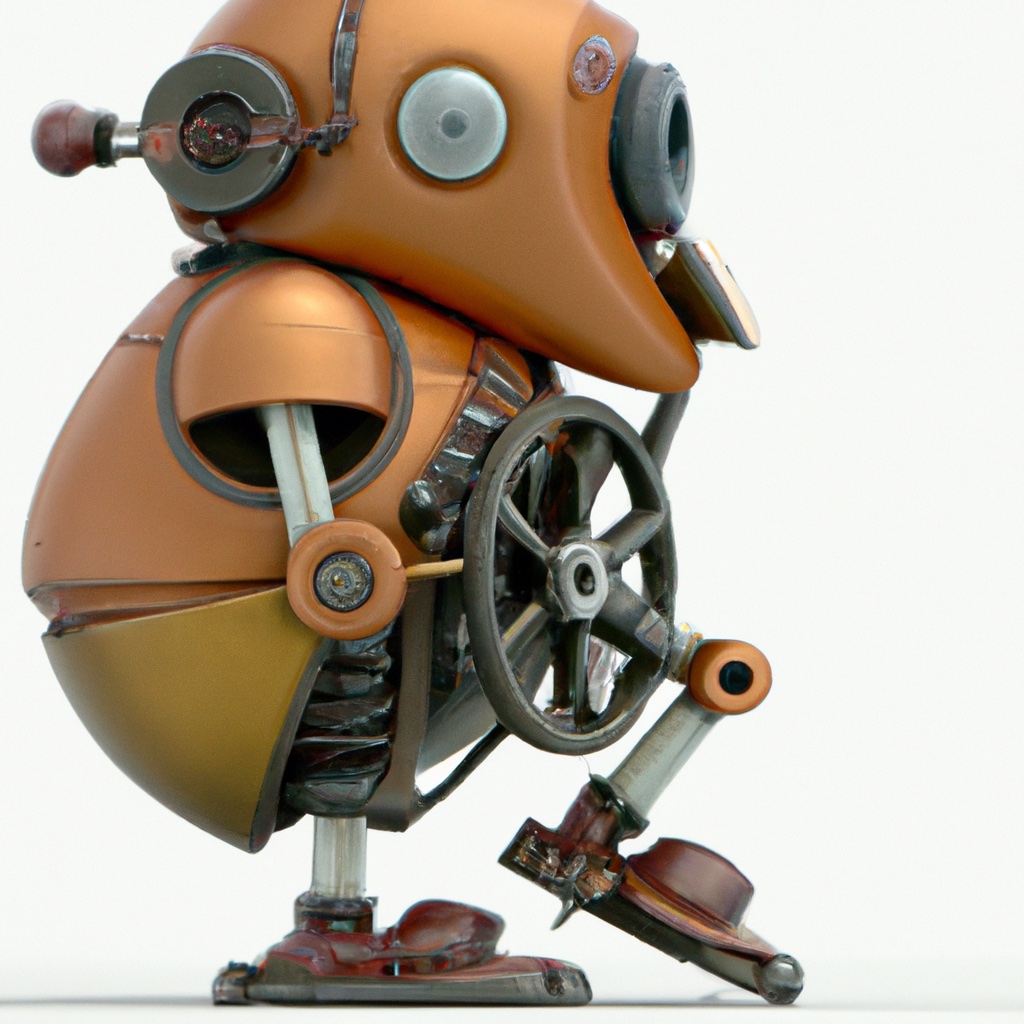 Splash image with steampunk differential-drive robot thinking
